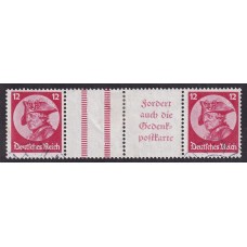 ALEMANIA 1933 ESTAMPILLAS SE-TENANT ZUSAMMENDRUCKE USADO QUE SON MUCHO MAS RAROS MI. WZ11 140 EUROS